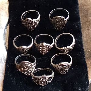 8 silver rings